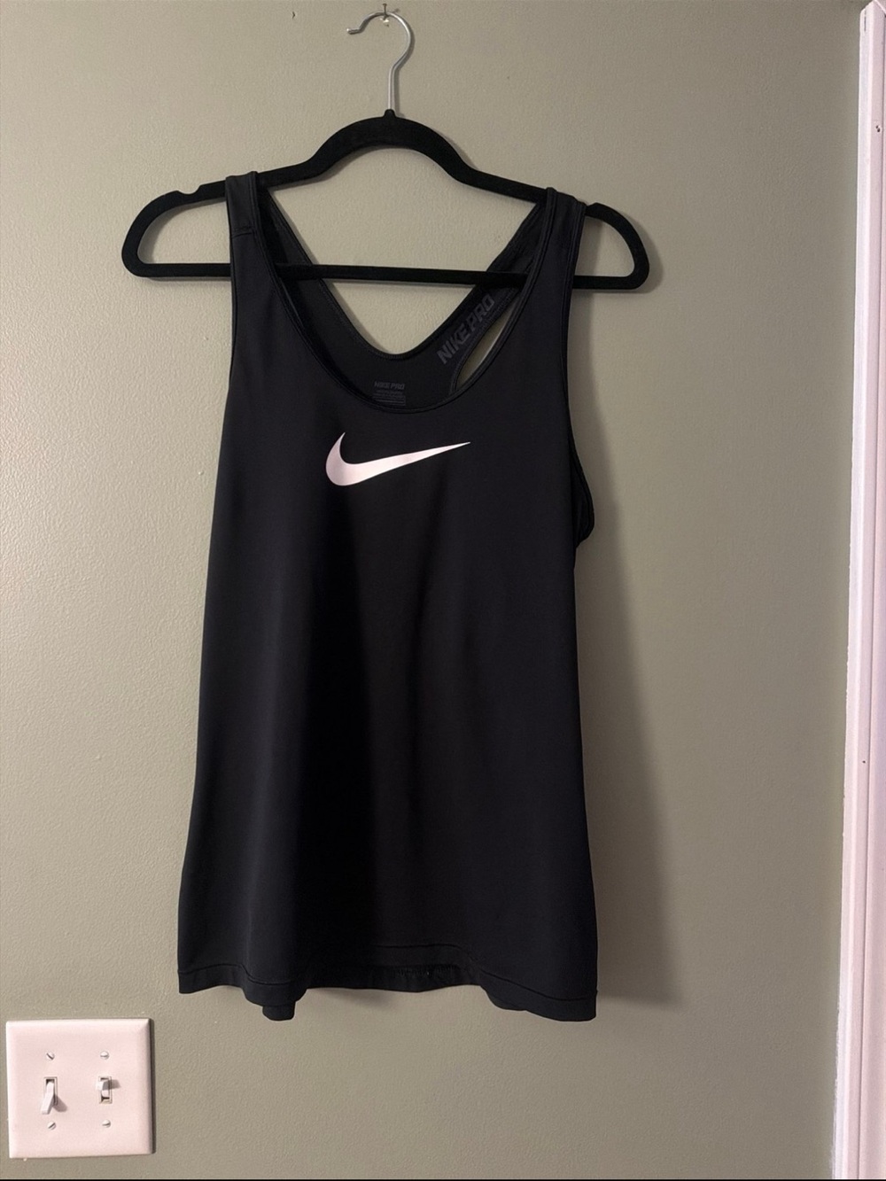 Women’s Nike Black Tank Top with White Swoosh Large